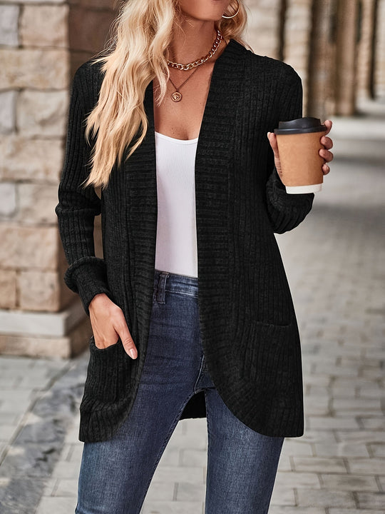 EB | Cardigan - Damen Herbst Freizeit Fleece Strickjacke