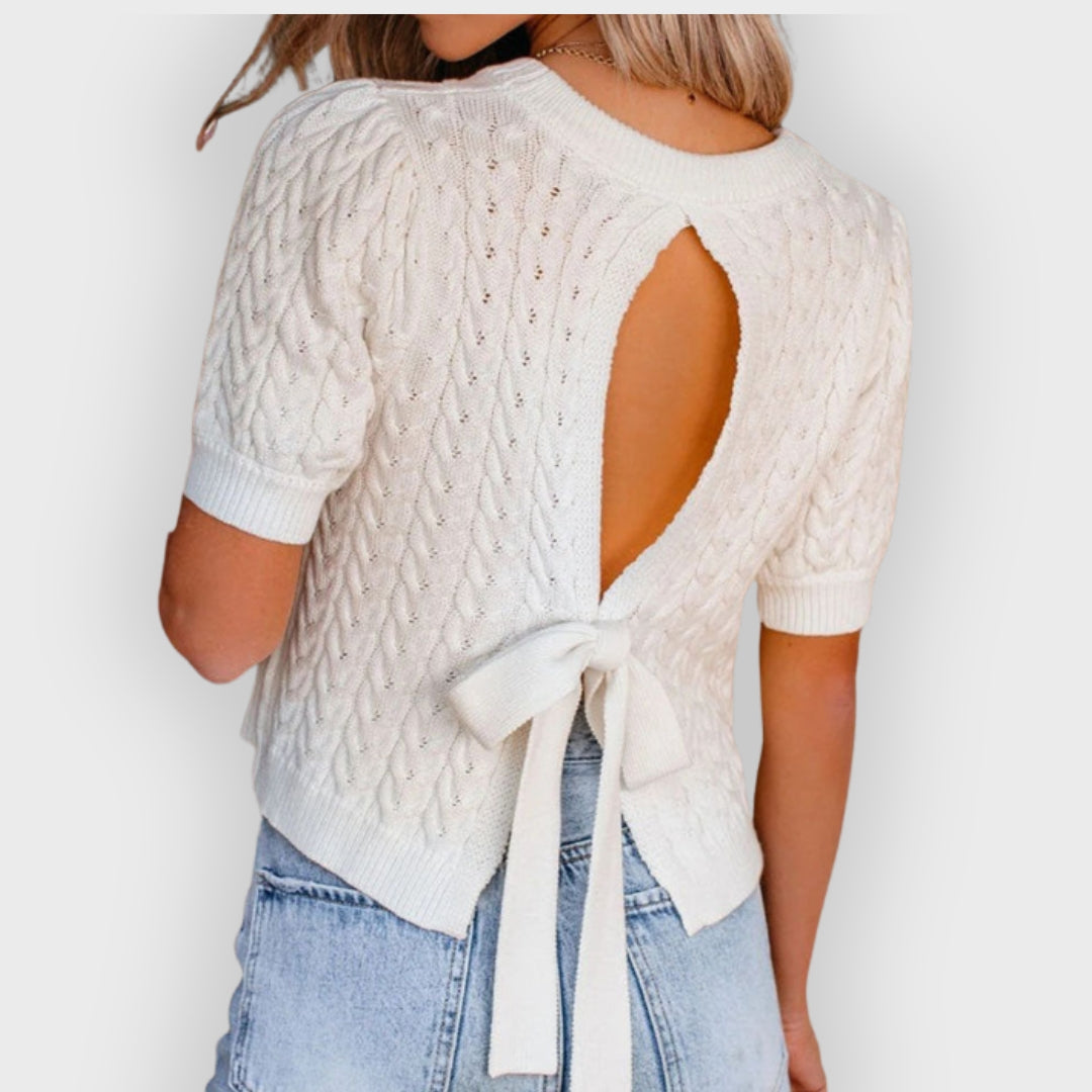 EB | Lässig Gestricktes Kurzarmoberteil