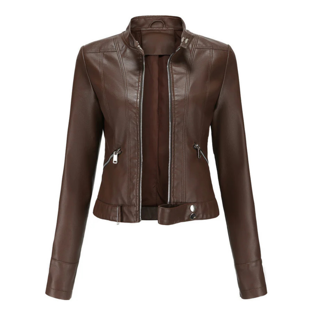 EB | Reißverschluss Kurze Biker Jacke - Langarm