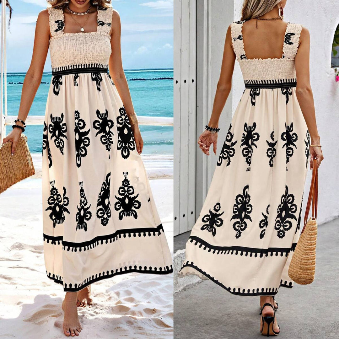 EB | Bedrucktes Brustwickelkleid im Urlaubsstil