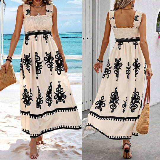 EB | Bedrucktes Brustwickelkleid im Urlaubsstil