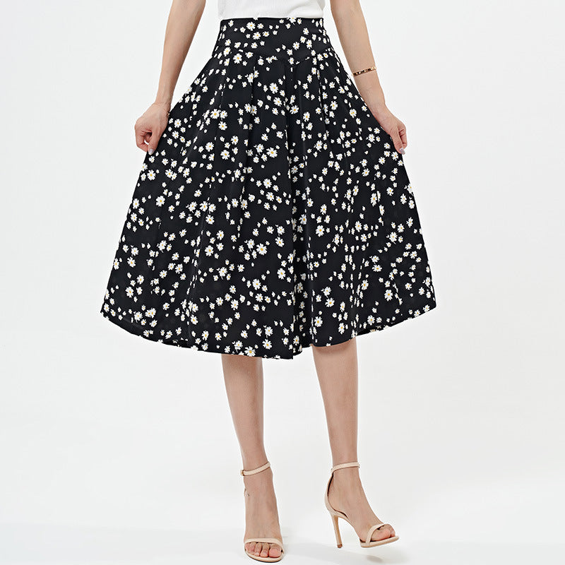 EB | Damen Chiffon Culottes mit Breiten Beinen und Hoher Elastischer Taille