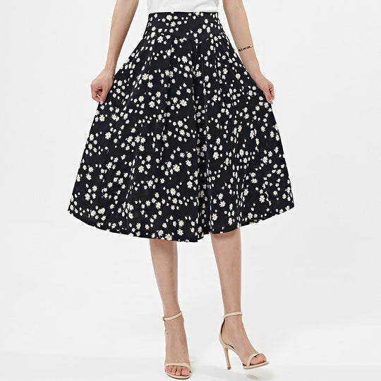EB | Damen Chiffon Culottes mit Breiten Beinen und Hoher Elastischer Taille