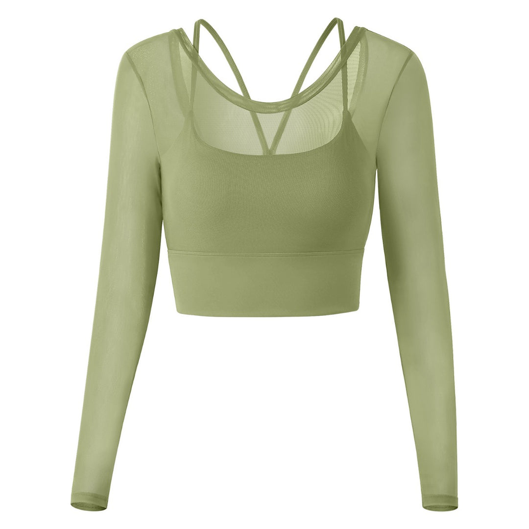 EB | Fake zwei sexy Mesh-Yoga-Kleidung