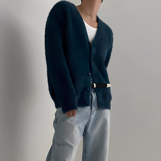 EB | Lässiger, Lässiger Strickcardigan aus Wolle für Herren