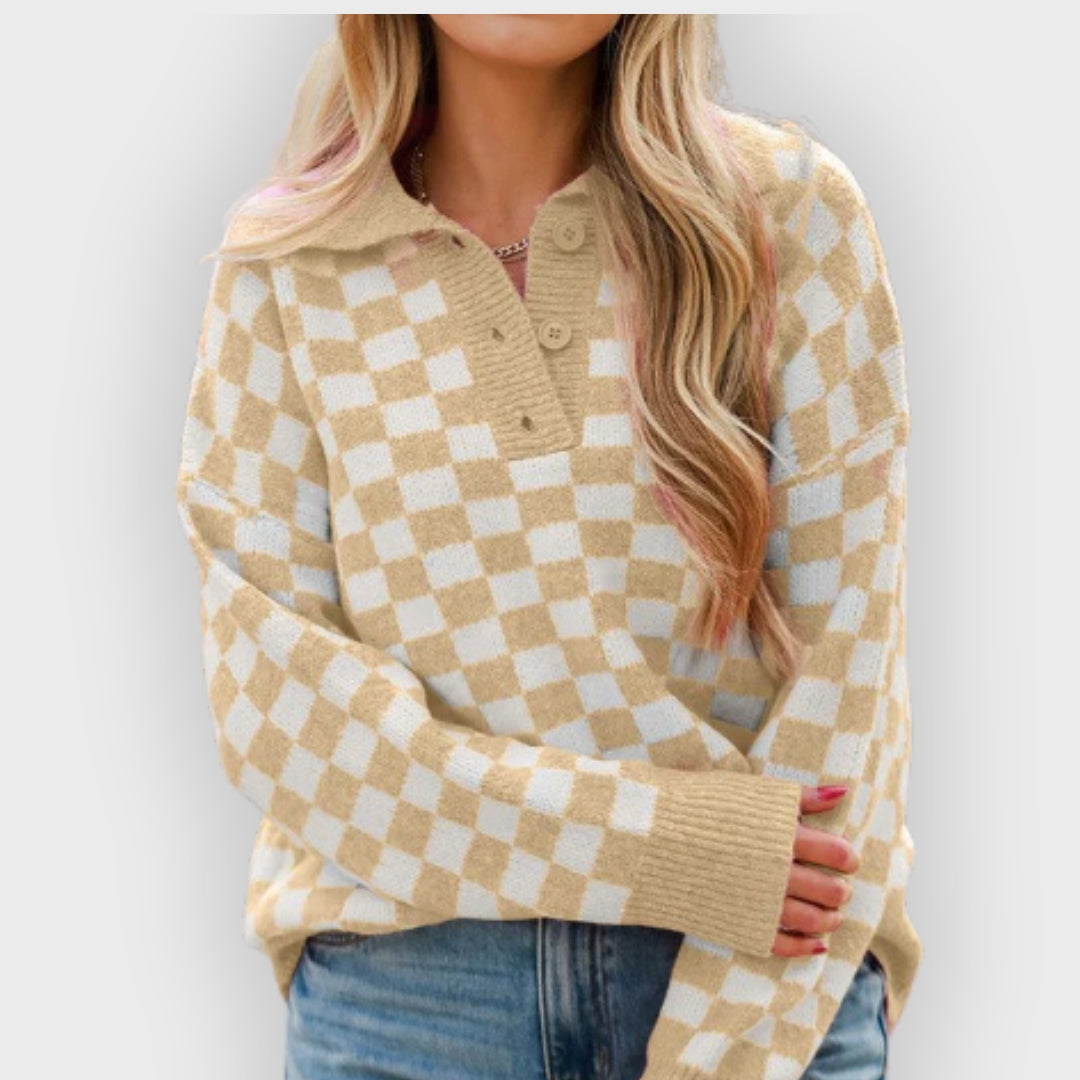 EB | V-Ausschnitt Pullover Knopfausschnitt
