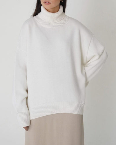 EB | Eleganter Oversized Damen Rollkragenpullover Aus Baumwolle