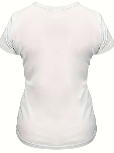 EB | Damen T-Shirt Sommershirt mit Hühnerdruck, Rundhalsausschnitt, Kurze Ärmel, Lässig und Komfortabel