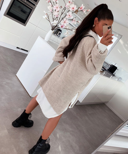 EB | Gemütlicher Oversized Strickpullover In Sanftem Beige