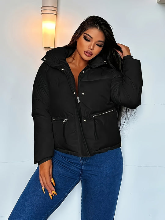 EB | Kurze Lässige Daunenjacke mit Reißverschluss für Damen Ideal für Herbst Winter
