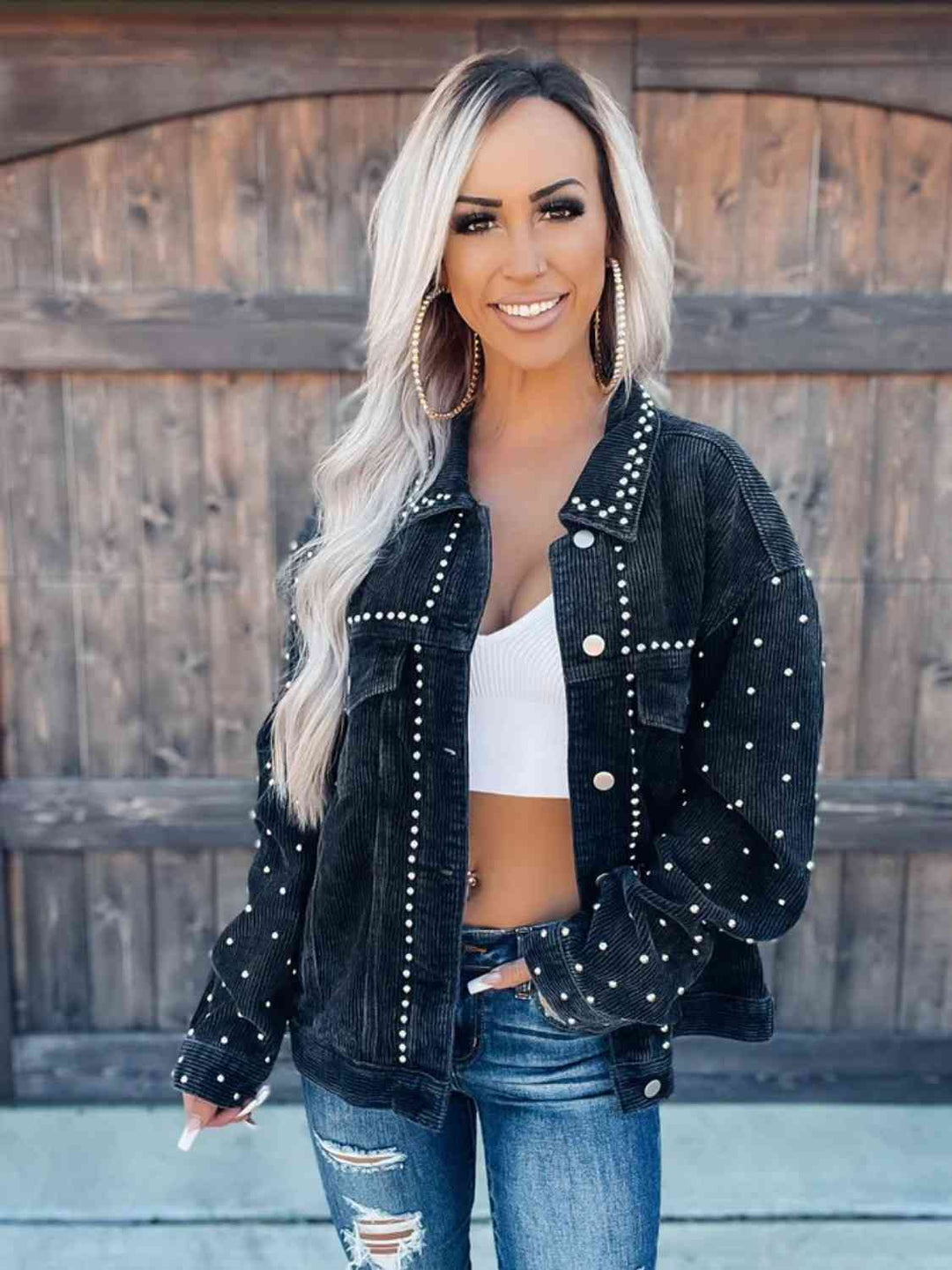 EB | Nietenkragenknopfhemdjacke