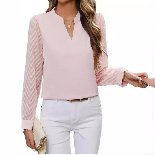 EB | Elegantes Chiffon Top mit V-Ausschnitt