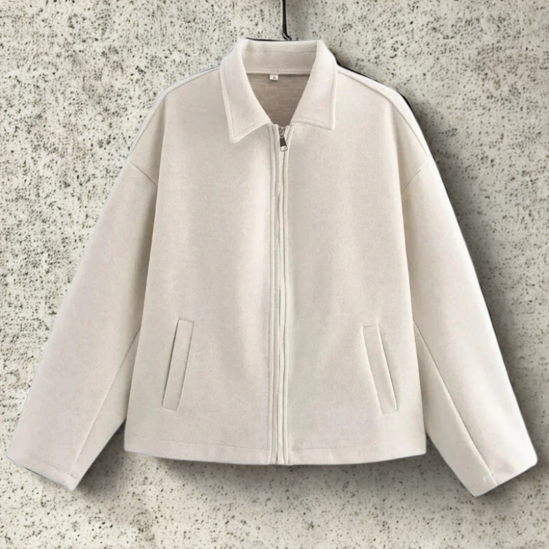 EB | Fit Damen Kurzjacke mit spitzem Kragen und Frontreißverschluss