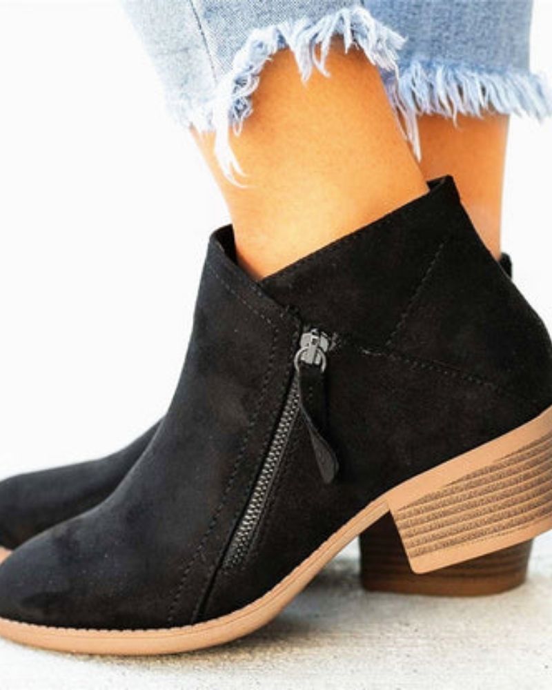 EB | Wildlederstiefel mit Dicken Absätzen