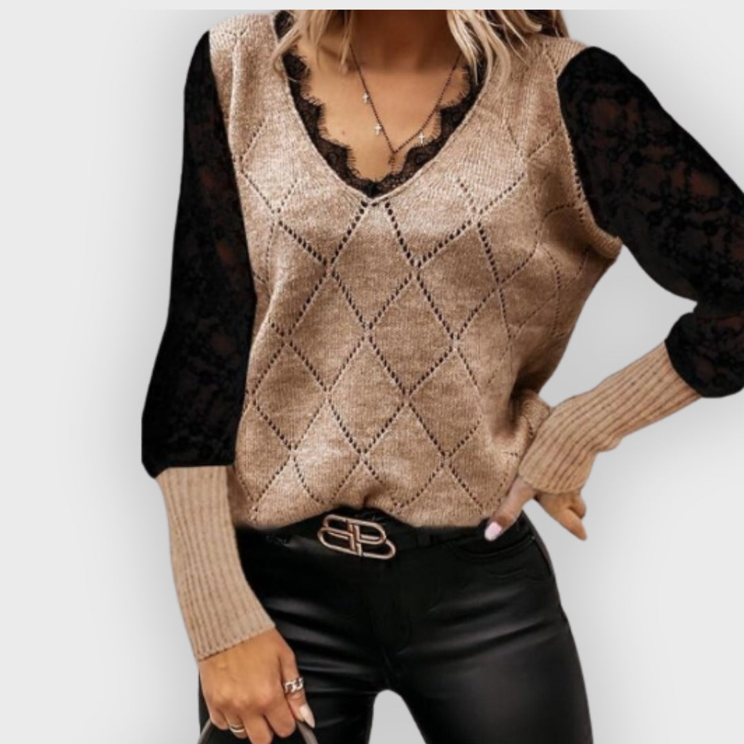 EB | V-Ausschnitt Sweatshirt Lange Ärmel