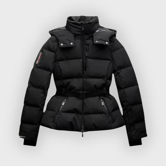 EB | Damen isolierte schwarze Gürtel-Skijacke
