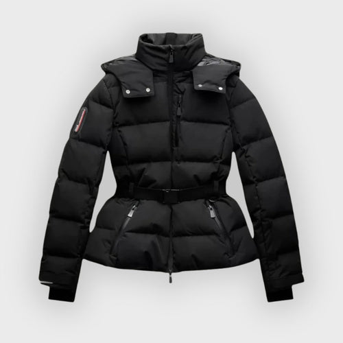 EB | Damen isolierte schwarze Gürtel-Skijacke