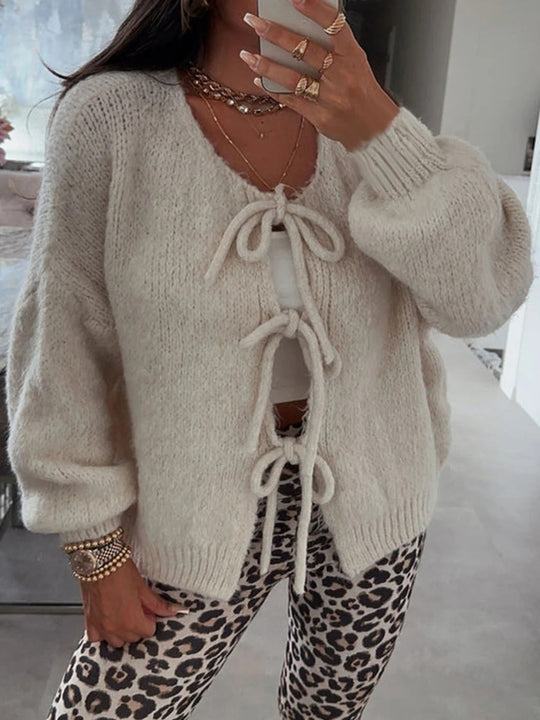EB | Strickcardigan mit Schleifen Weich und Warm Trendy Look