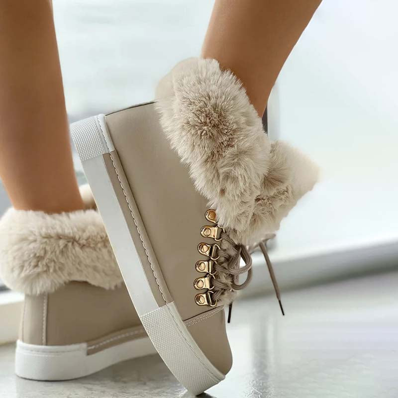 Warme Plüsch Plattform Stiefeletten EB