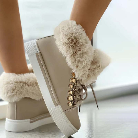 Warme Plüsch Plattform Stiefeletten EB