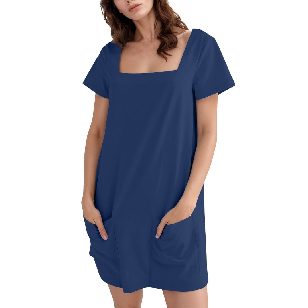 EB | Freizeitkleid mit quadratischem Ausschnitt und Tasche