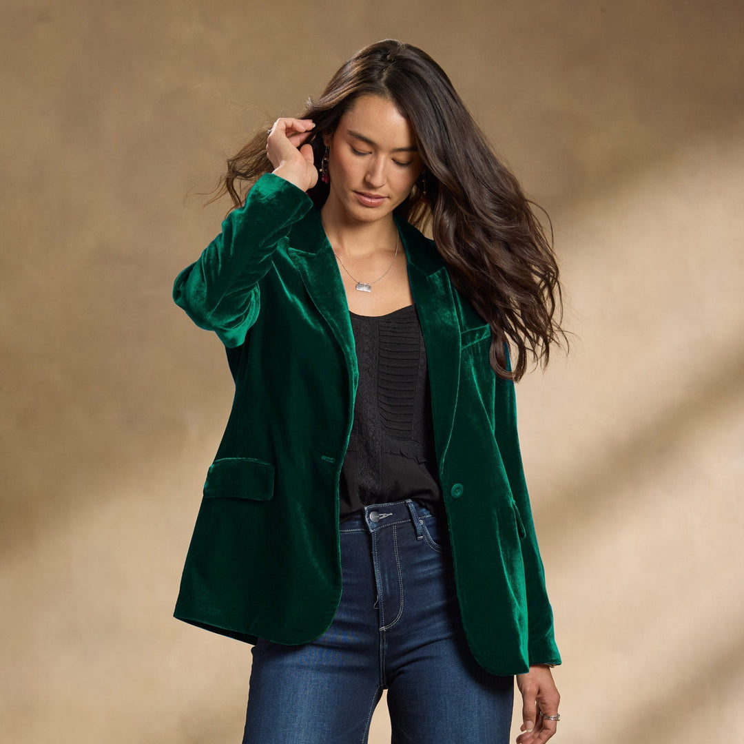 EB | Gestickte Samt-Herbstjacke