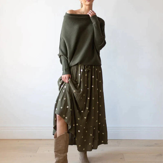 EB | Asymmetrisch drapierter Pullover