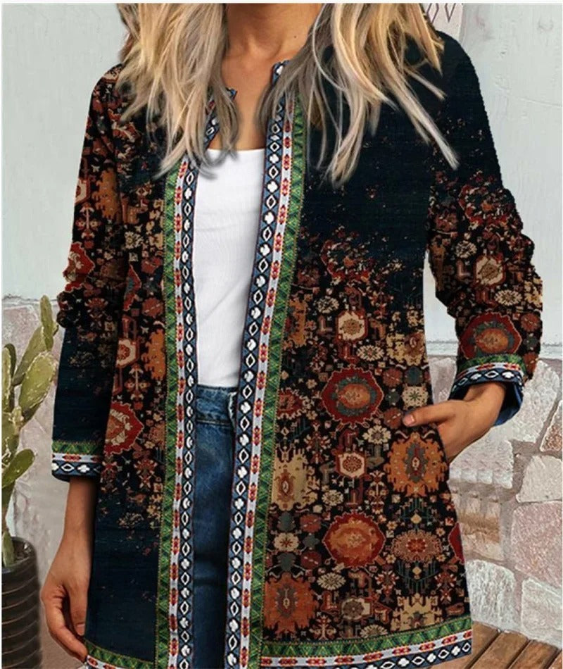 EB | Boho Jacke mit Farbenfrohem Muster