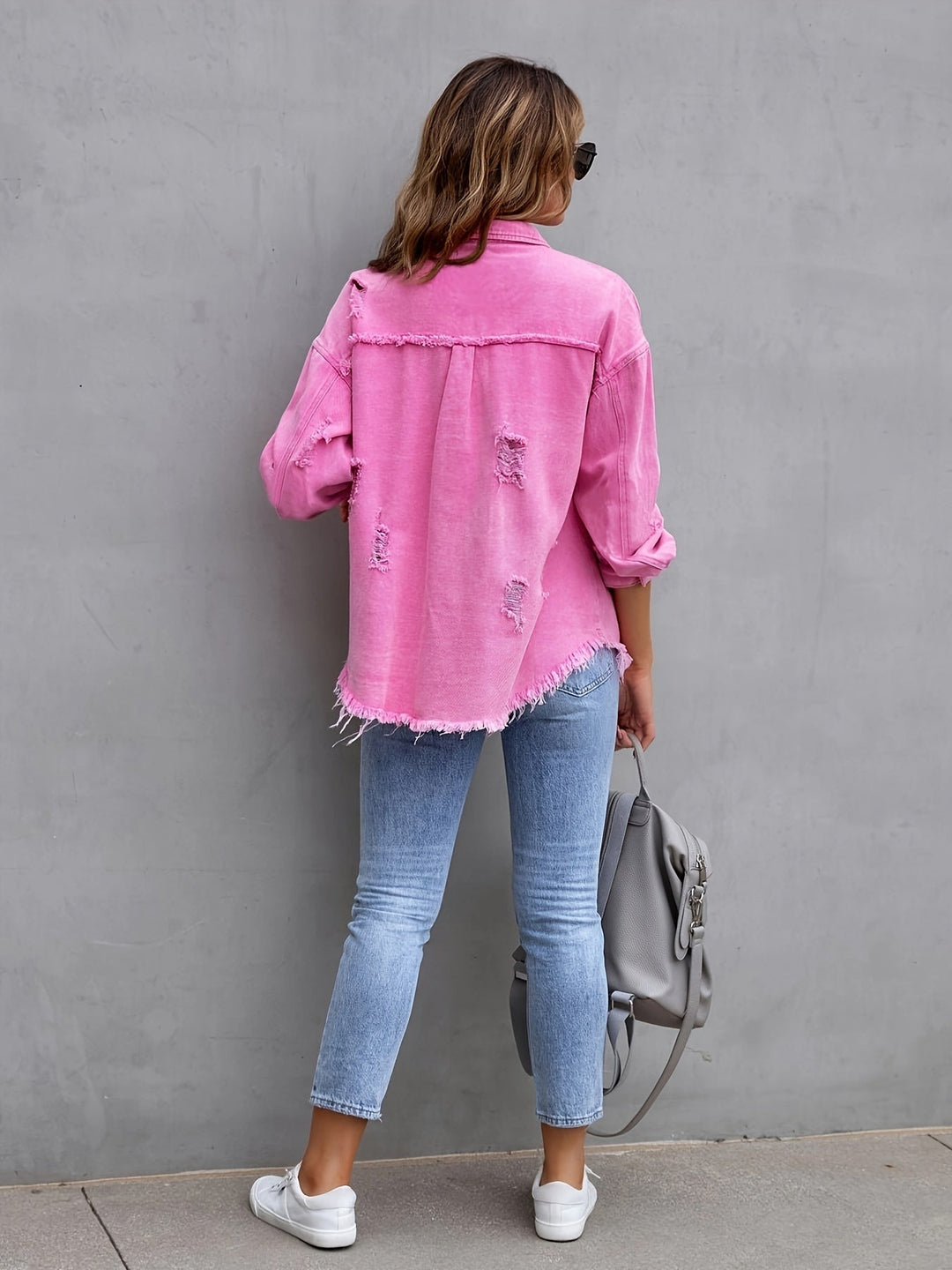 EB | Zerrissene Denimjacke in Übergröße