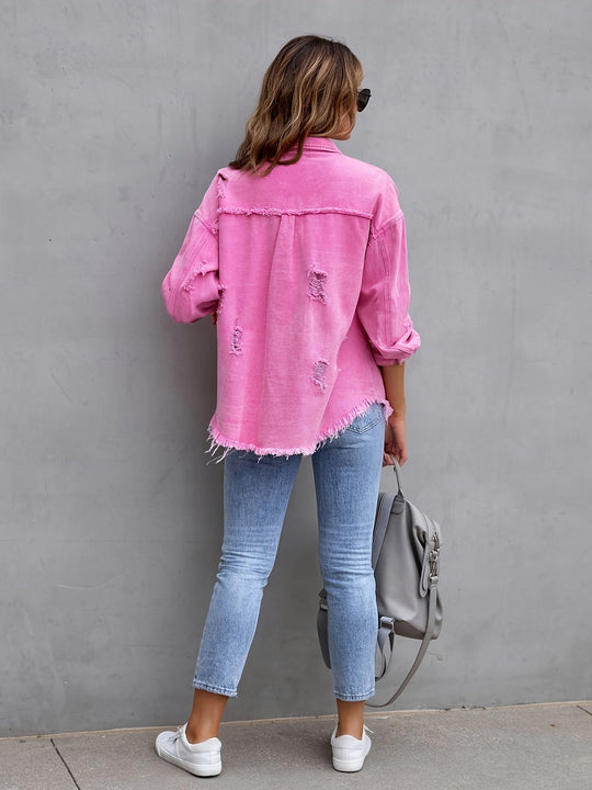 EB | Zerrissene Denimjacke in Übergröße