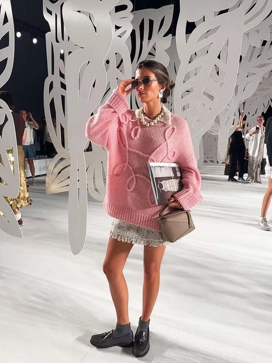 EB | Oversize-Pullover mit eleganten Stickereien