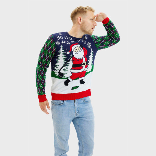 EB | Ho Ho Hole In One Weihnachts-Pullover Herren