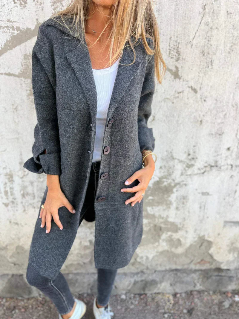 EB | Lässige Lange Jacke mit Umschlag