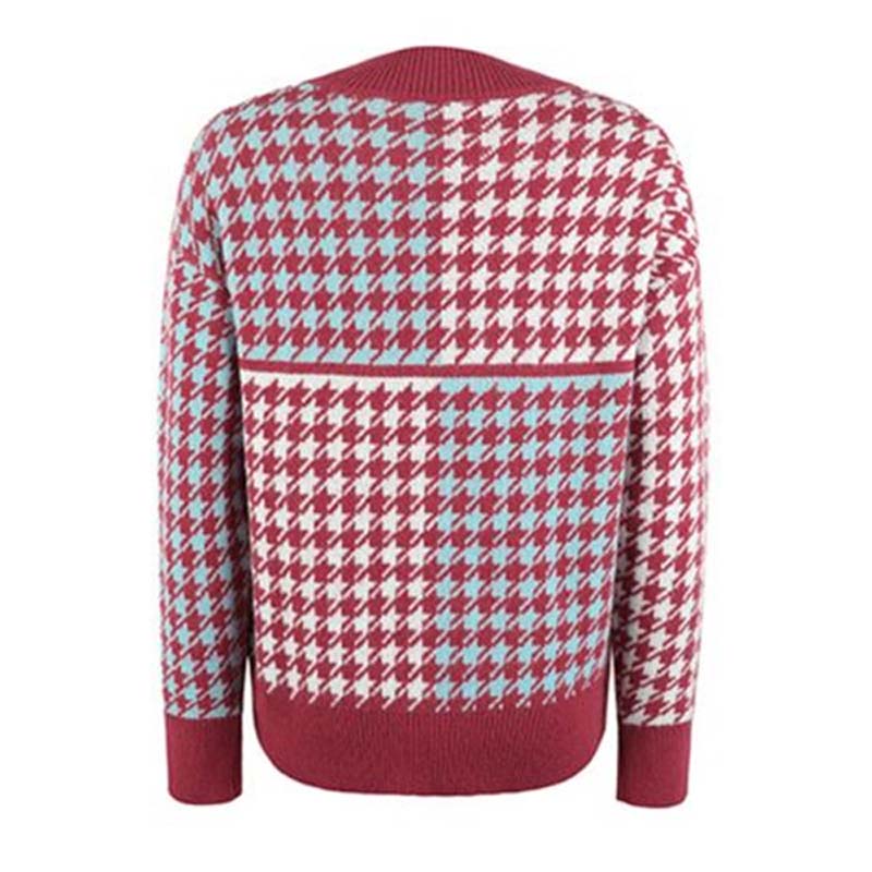 EB | Geometrischer Strickpullover Mit Trendigem Muster