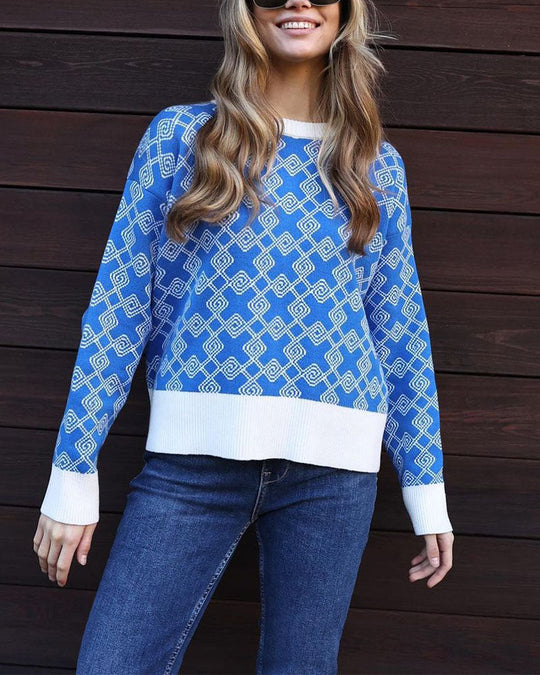 EB | Muster Strickpullover Weich und Trendy Statement-look