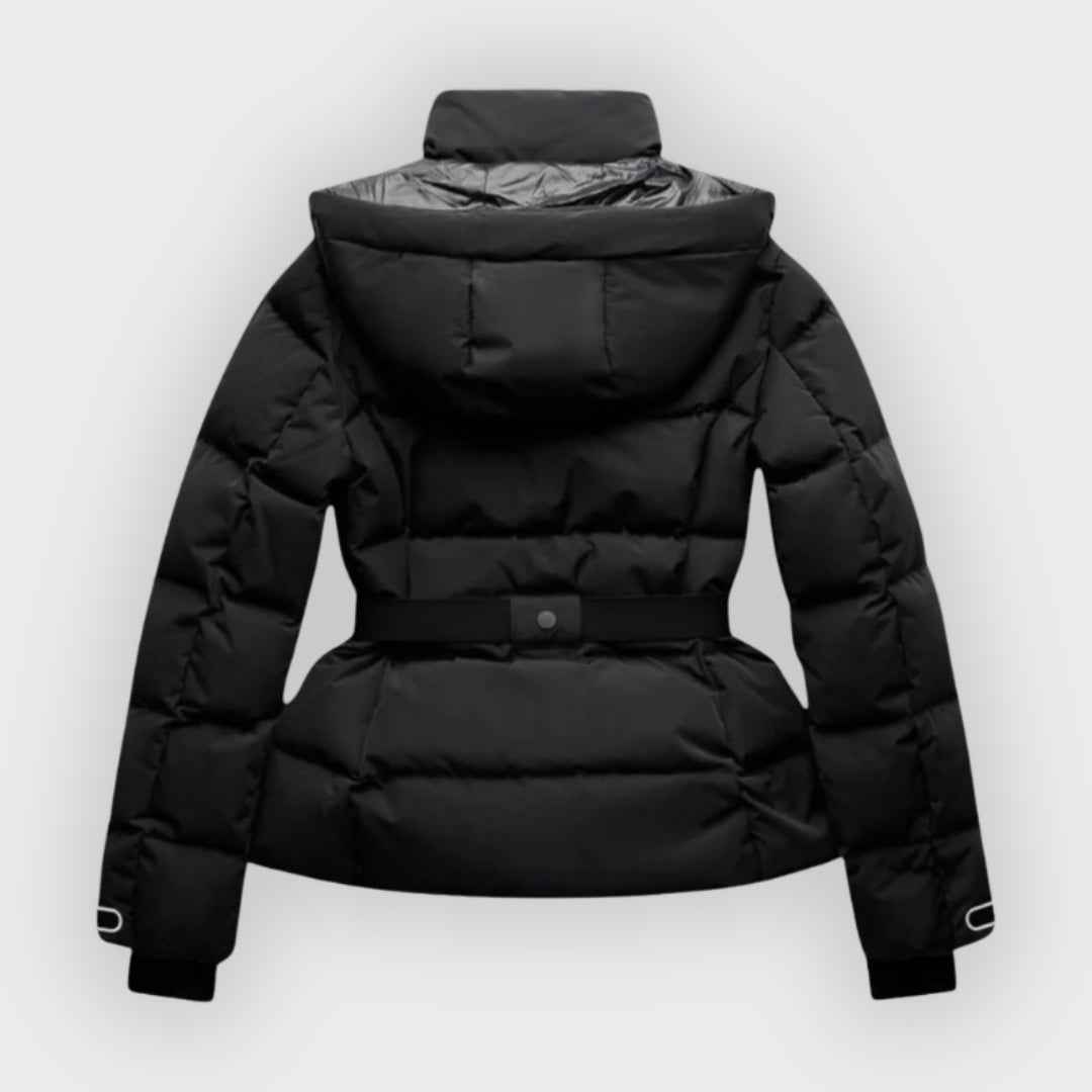 EB | Damen isolierte schwarze Gürtel-Skijacke
