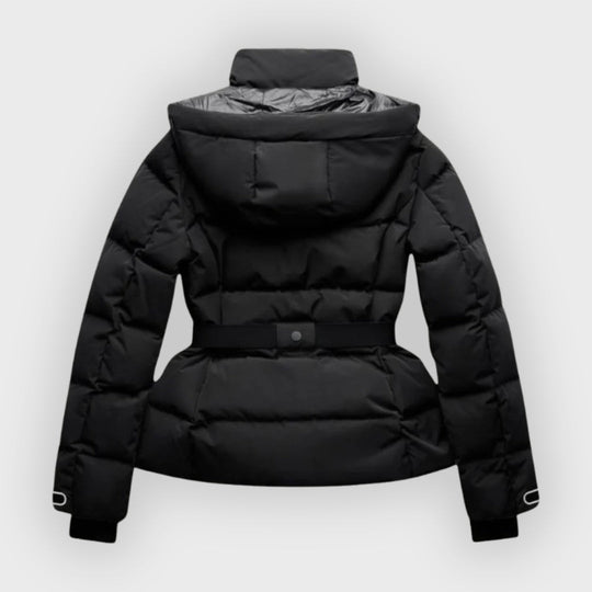 EB | Damen isolierte schwarze Gürtel-Skijacke