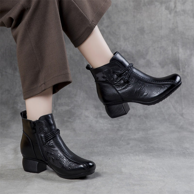 Handgemachte Lederstiefeletten mit warmem Innenfutter EB EB