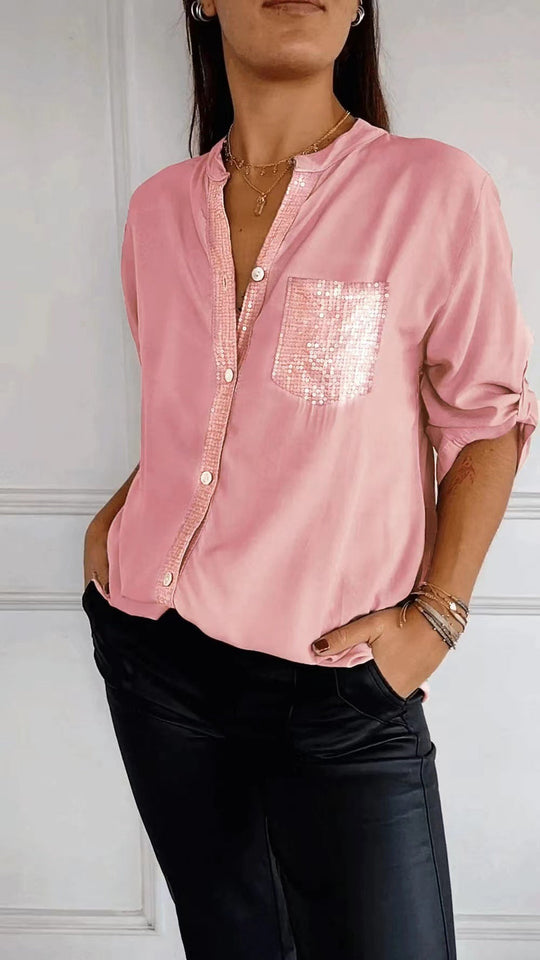 EB | Glitzerbluse Mit Paillettentasche
