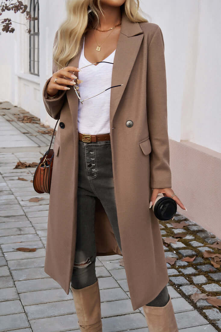EB | Eleganter Doppelreihiger Langmantel