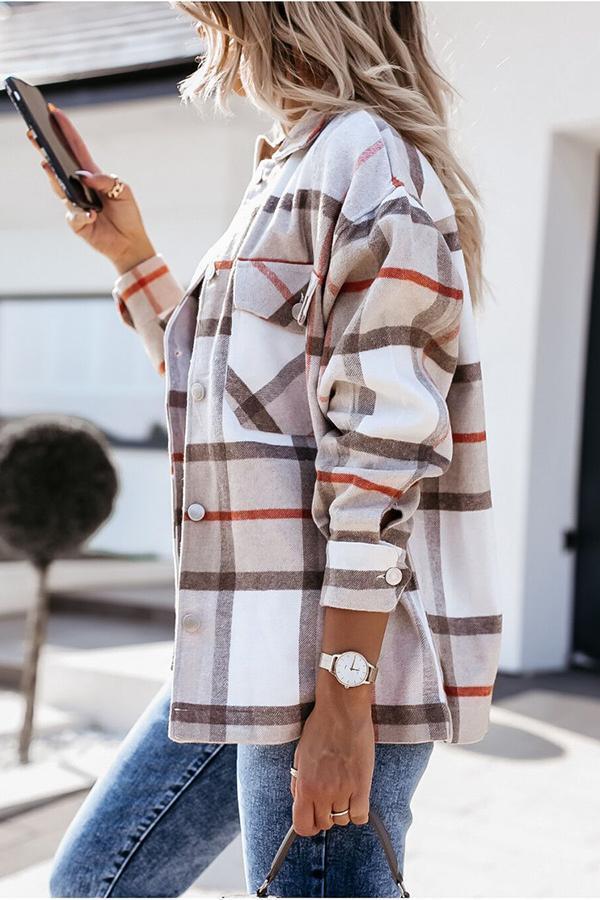 EB | Feeling Plaid Mit Taschen Entspannte Jacke