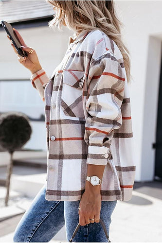 EB | Feeling Plaid Mit Taschen Entspannte Jacke