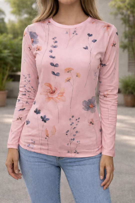 Damen Blumenmuster Sweatshirt EB