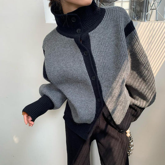 EB | Kontrast Strickcardigan Weich und Warm Moderner Stil