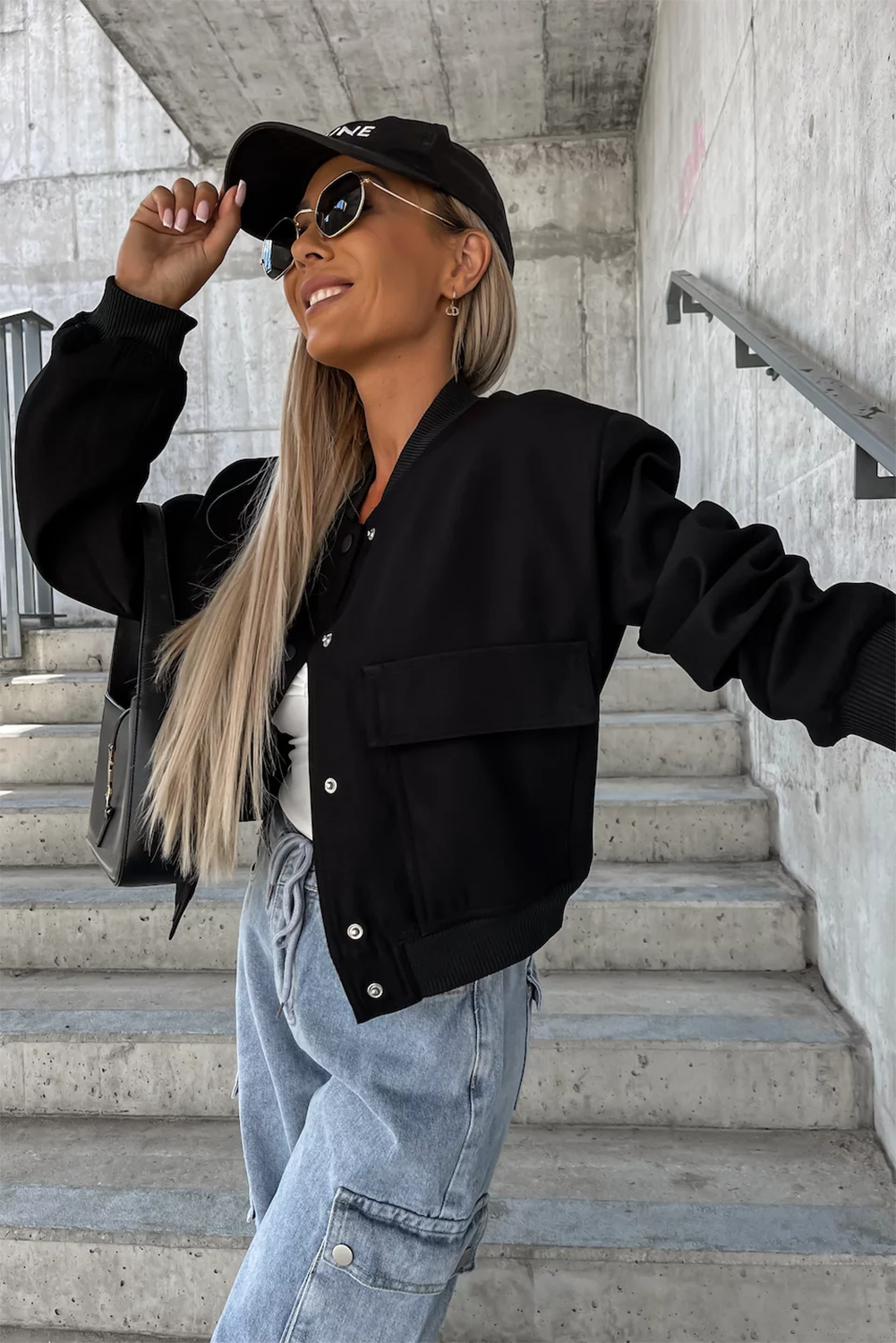 EB | Bomberjacke mit Taschen Polyester-mischung Klassisch und Zeitlos