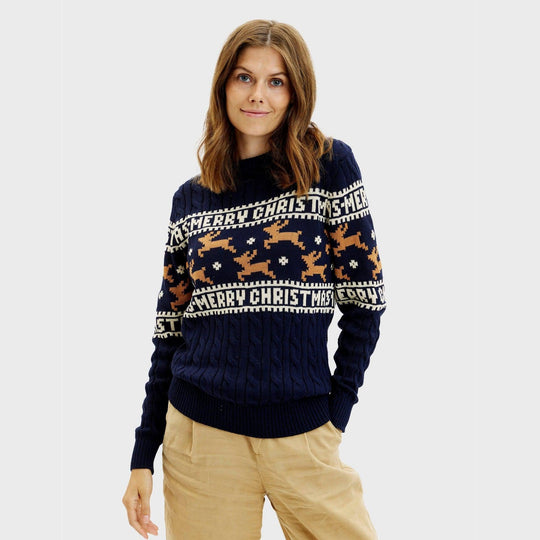 EB | Der elegante Weihnachtspullover blauer Damen