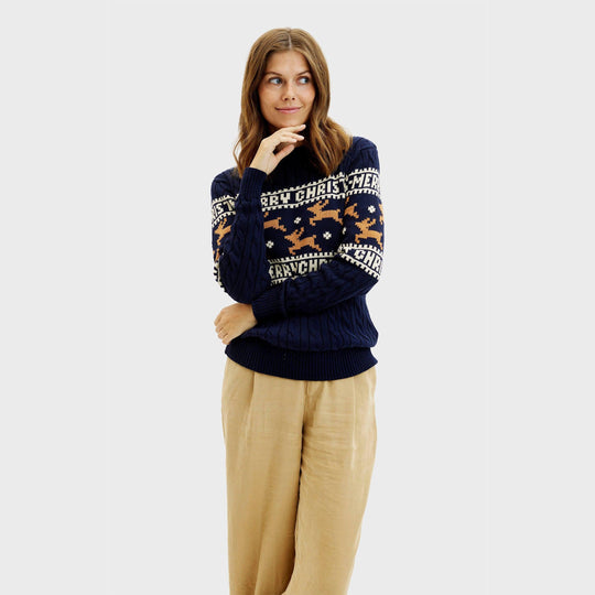 EB | Der elegante Weihnachtspullover blauer Damen