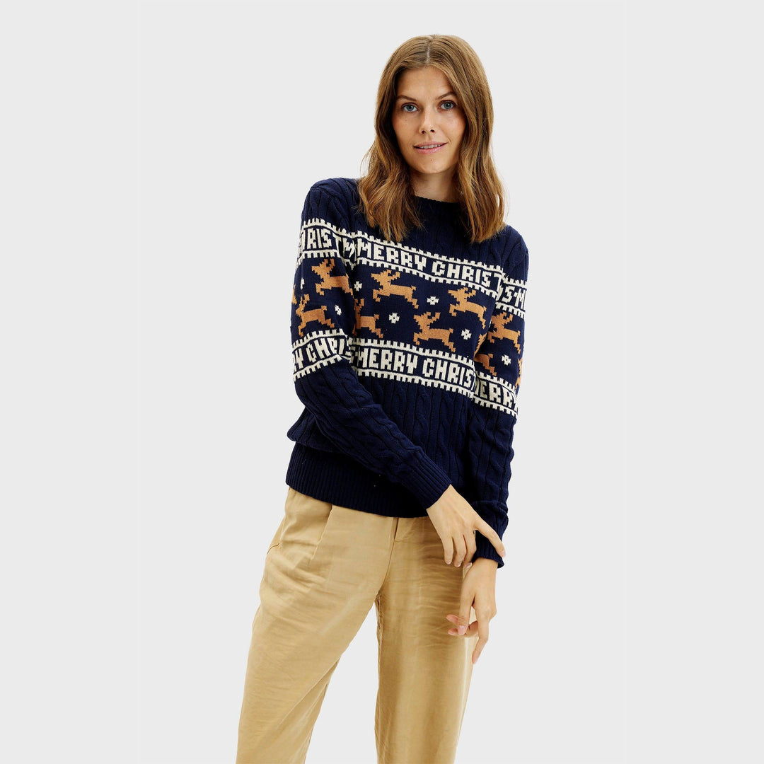 EB | Der elegante Weihnachtspullover blauer Damen