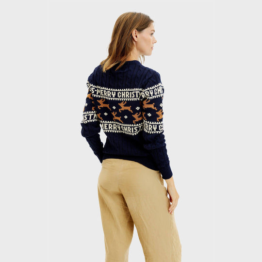 EB | Der elegante Weihnachtspullover blauer Damen