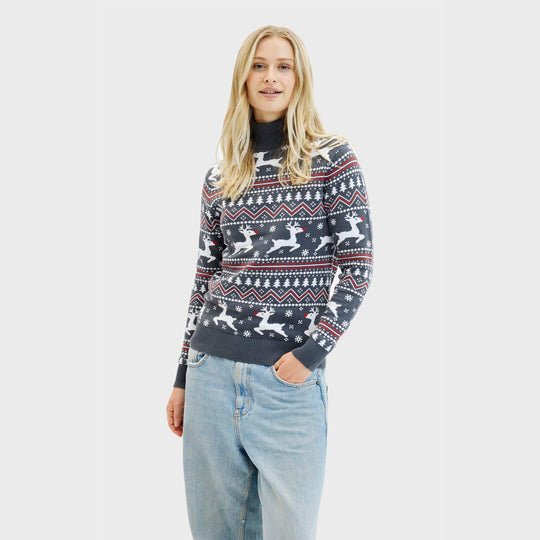 EB | Der stilvolle hochgeschlossene Weihnachtspullover Damen